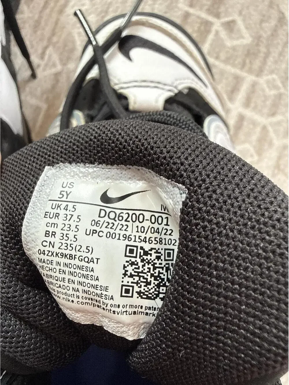 Nike Air More Uptempo Black and White Sneakers